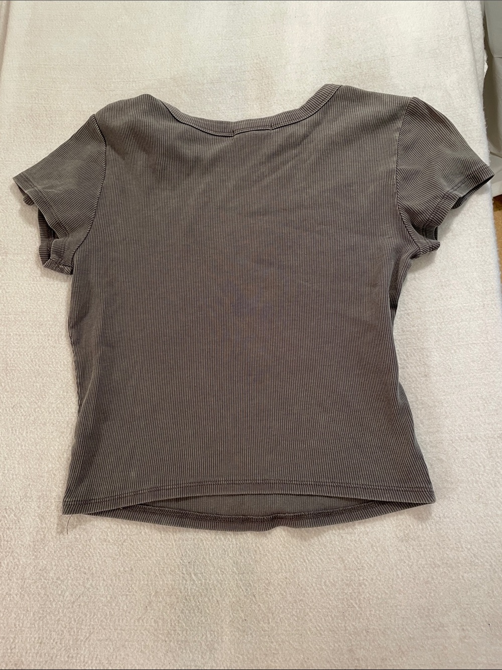 Gray Ribbed 'HOWDY' Studded Crop Top - Picture 6 of 6